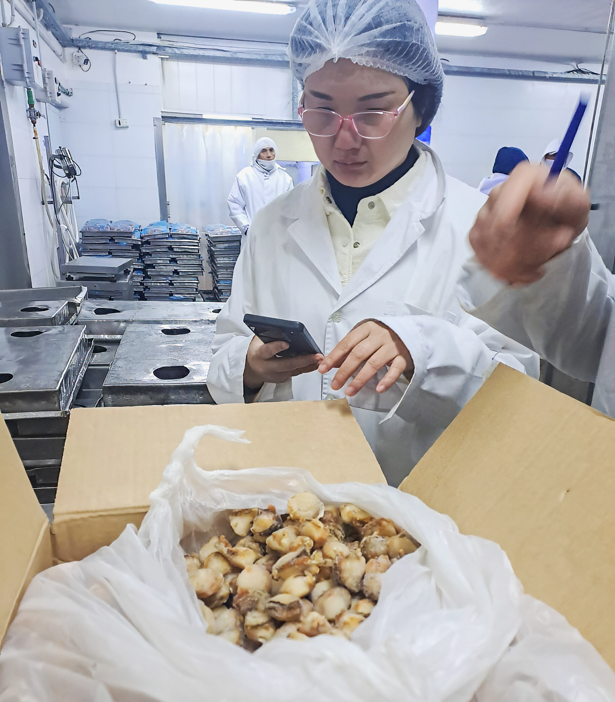 Evaluación de productos del mar durante la misión Chubut